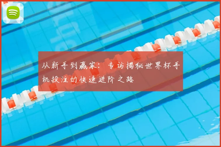 从新手到赢家：专访揭秘世界杯手机投注的快速进阶之路